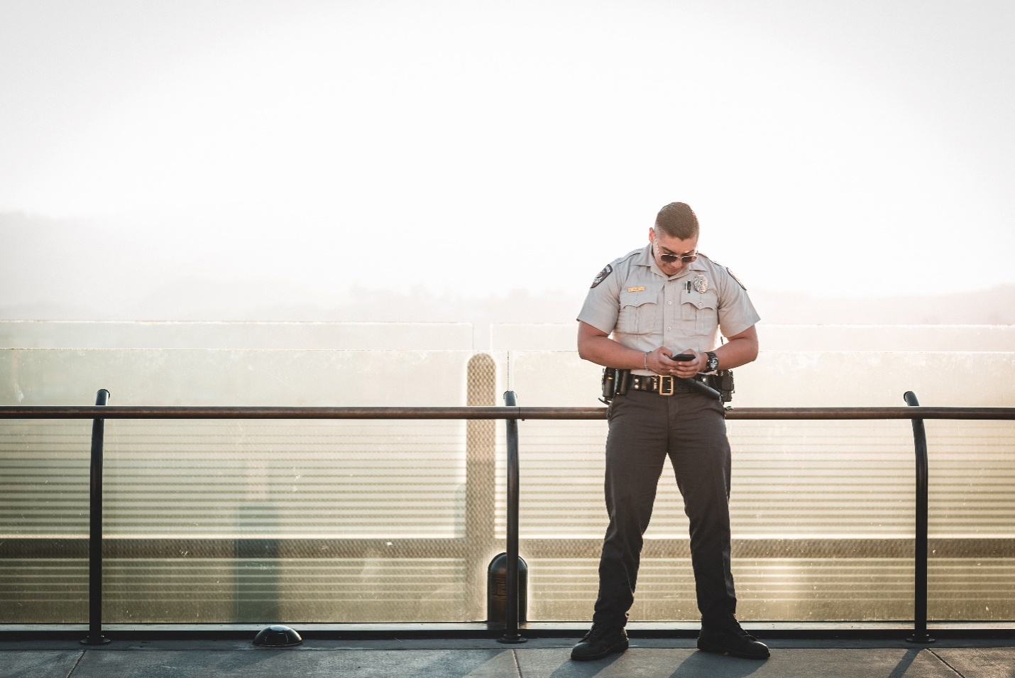 Security guard standing at their post