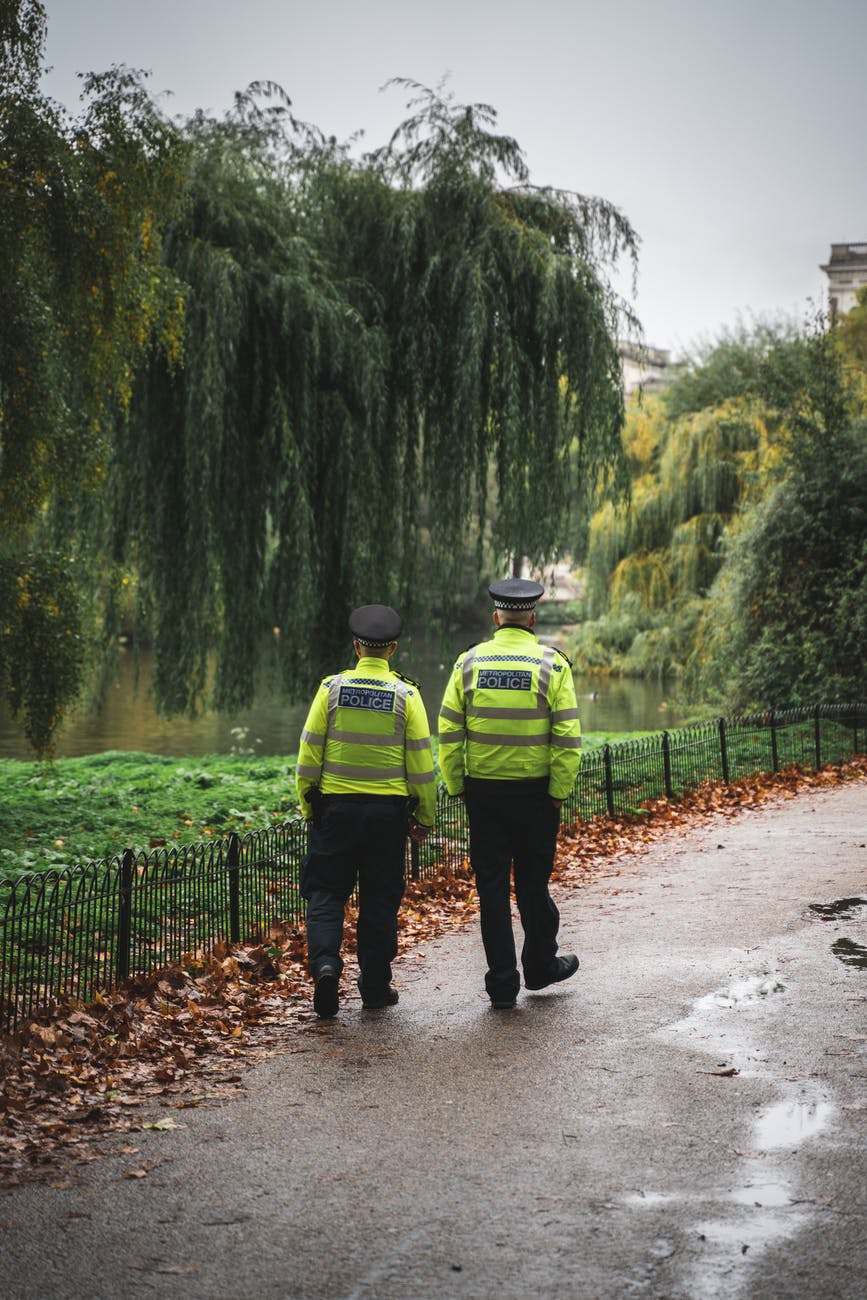  Two security officers walking