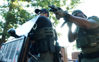 Security guards with a ballistic display unit
