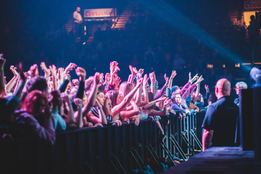 Elite protection service workers at a celebrity's concert