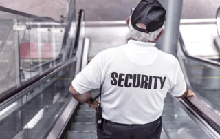 Armed security guard at the mall