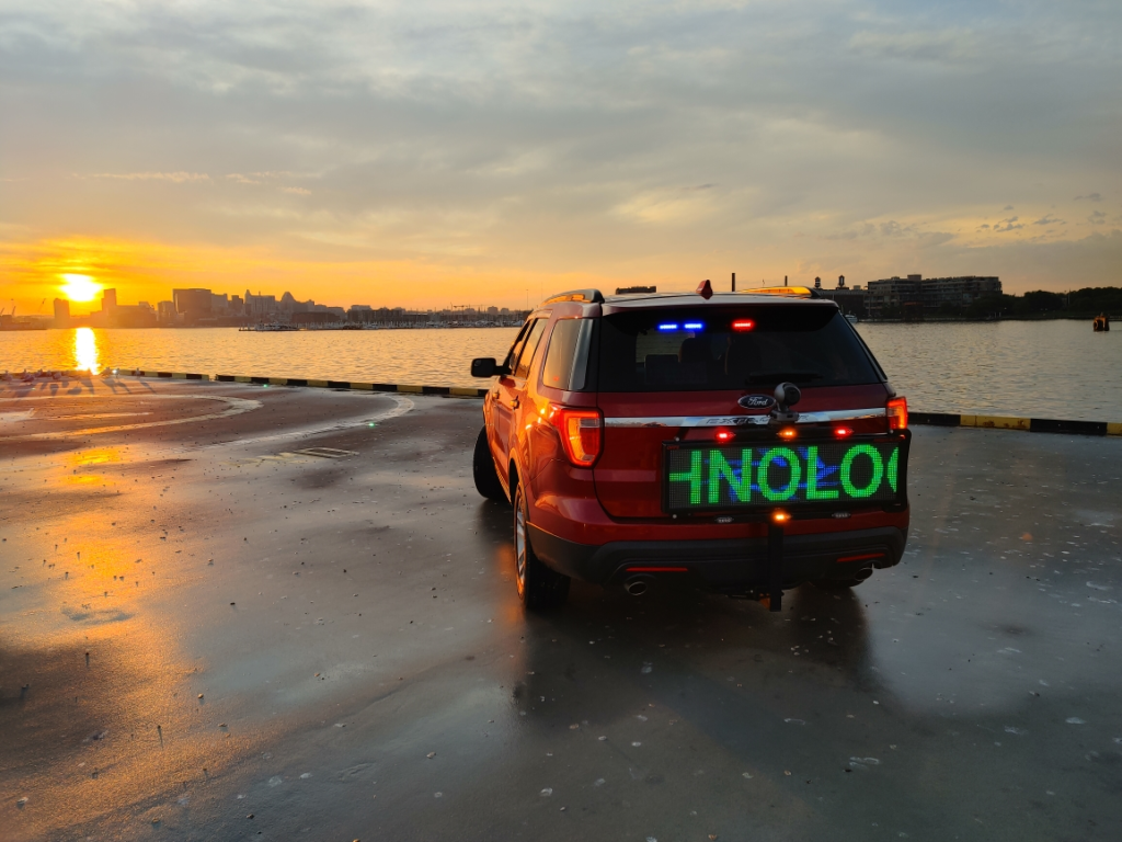 An escort car at the Ports of Baltimore