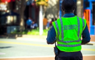 a security officer in a vest