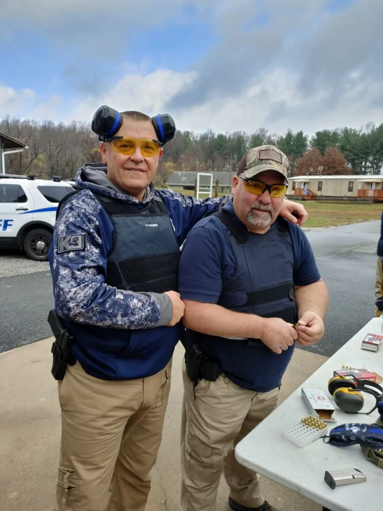 Security professionals with weapons