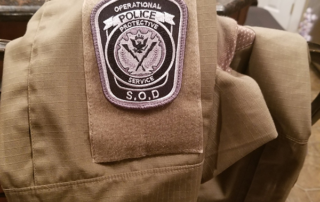 A badge on a uniform