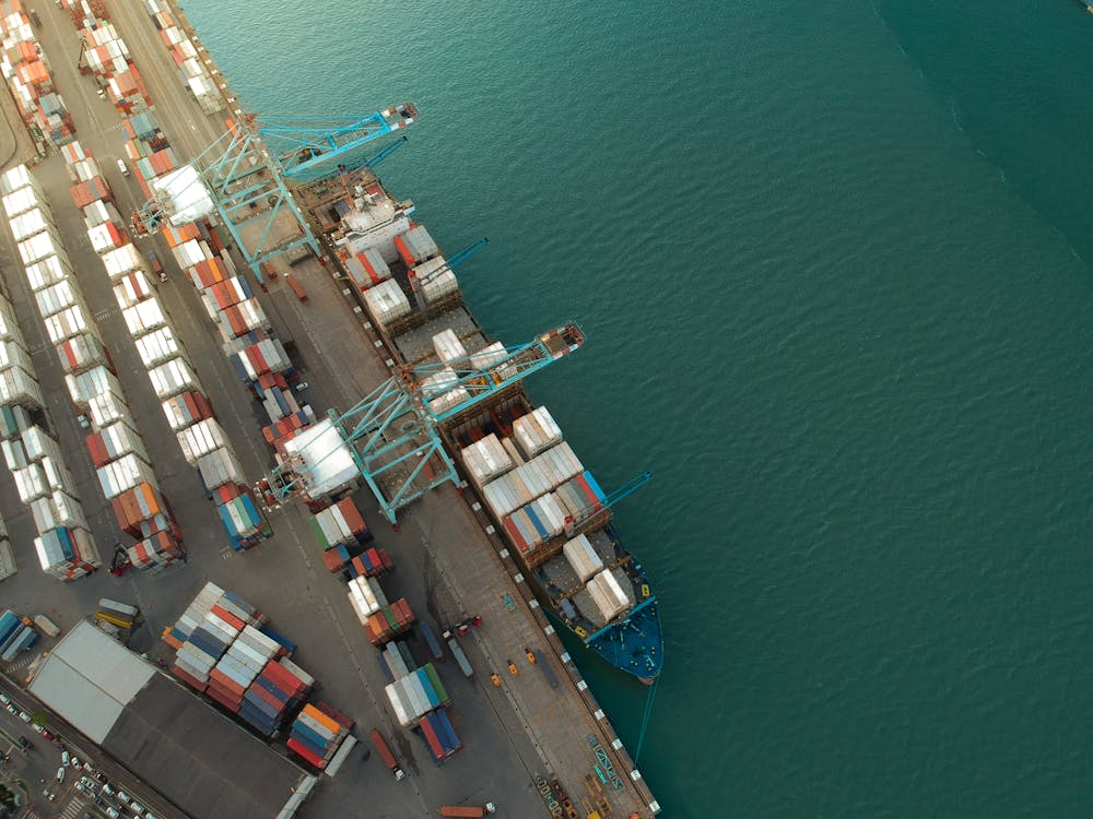Ships docked at a port
