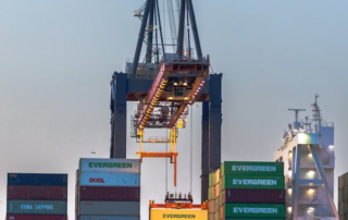 Containers at a port