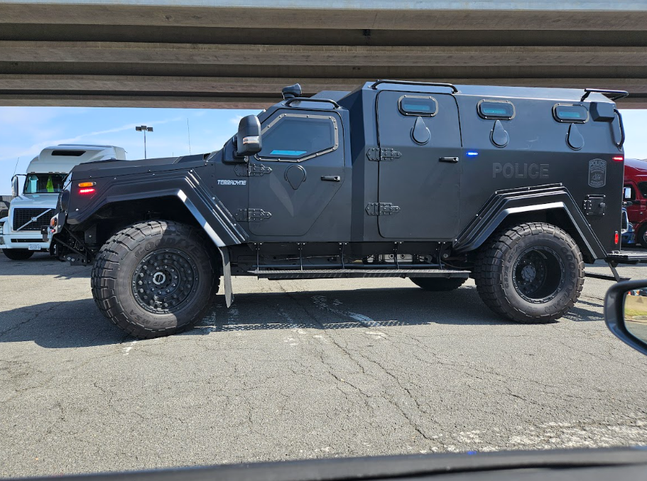 This photo shows a side view of a vehicle.