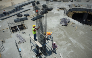 People working at a construction site