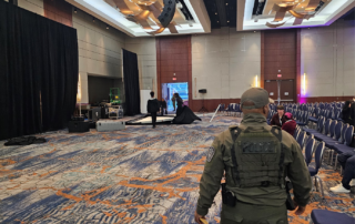 A security official at an event venue