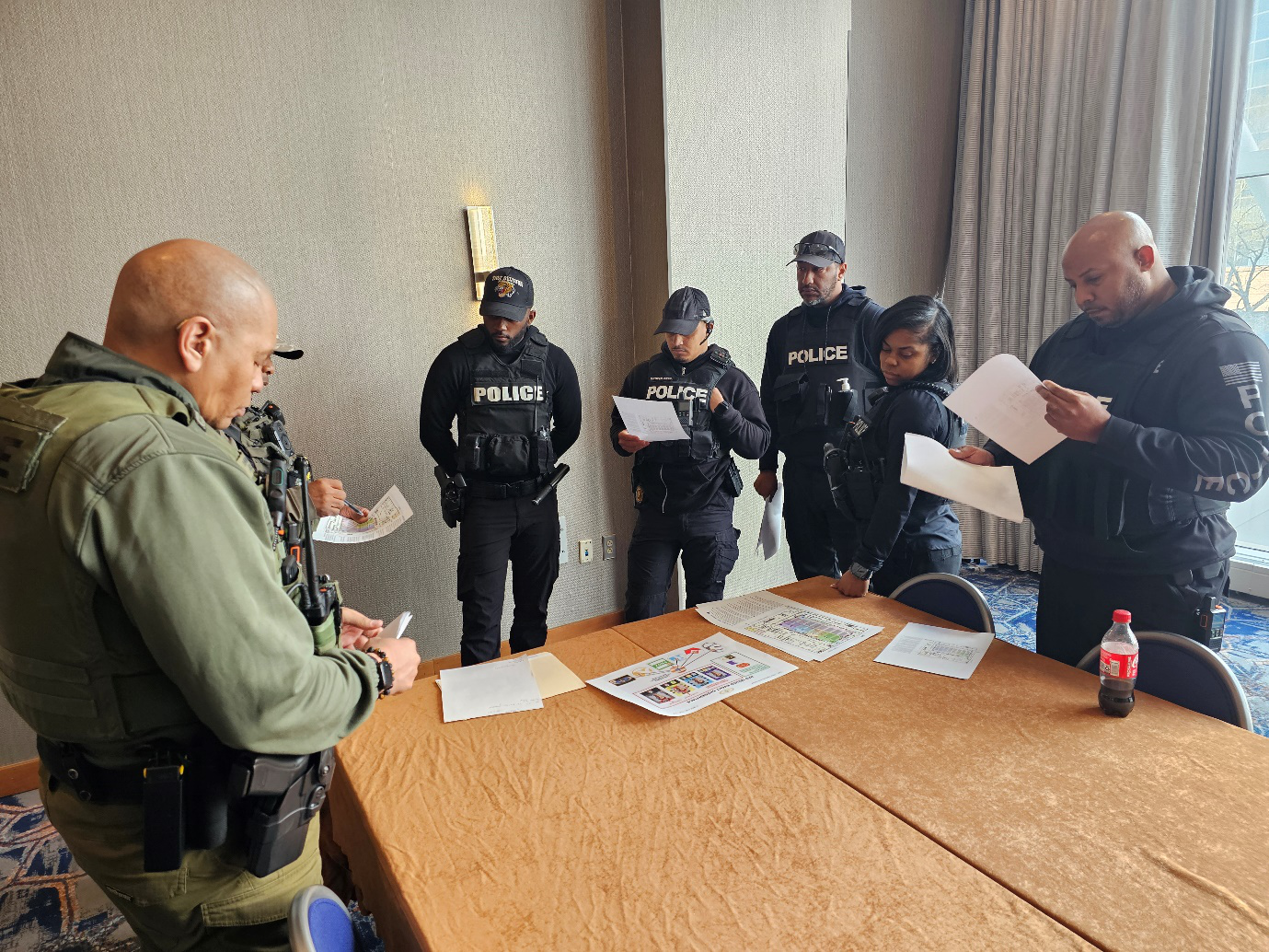 Security officials creating a crowd management strategy